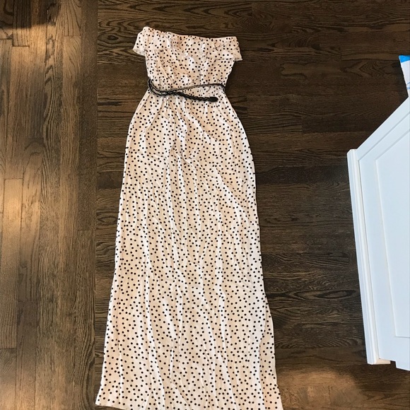 **CLOSET CLEAR OUT** Strapless white and black polka dot maxi - Picture 5 of 5
